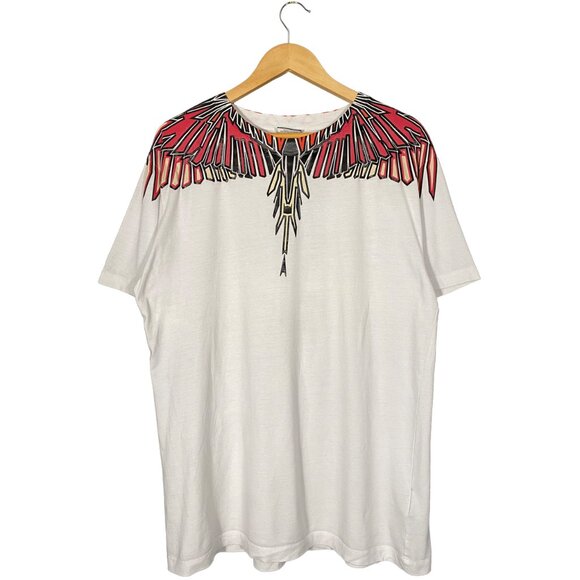 Marcelo Burlon Wings print round neck T-shirt white mens size medium - Picture 1 of 7